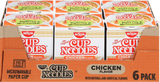 Nissin Foods Cup Noodles Ramen Noodle Soup Chicken Flavor 2.25 oz Cup Shelf Stable 6 Pack 2.25 oz